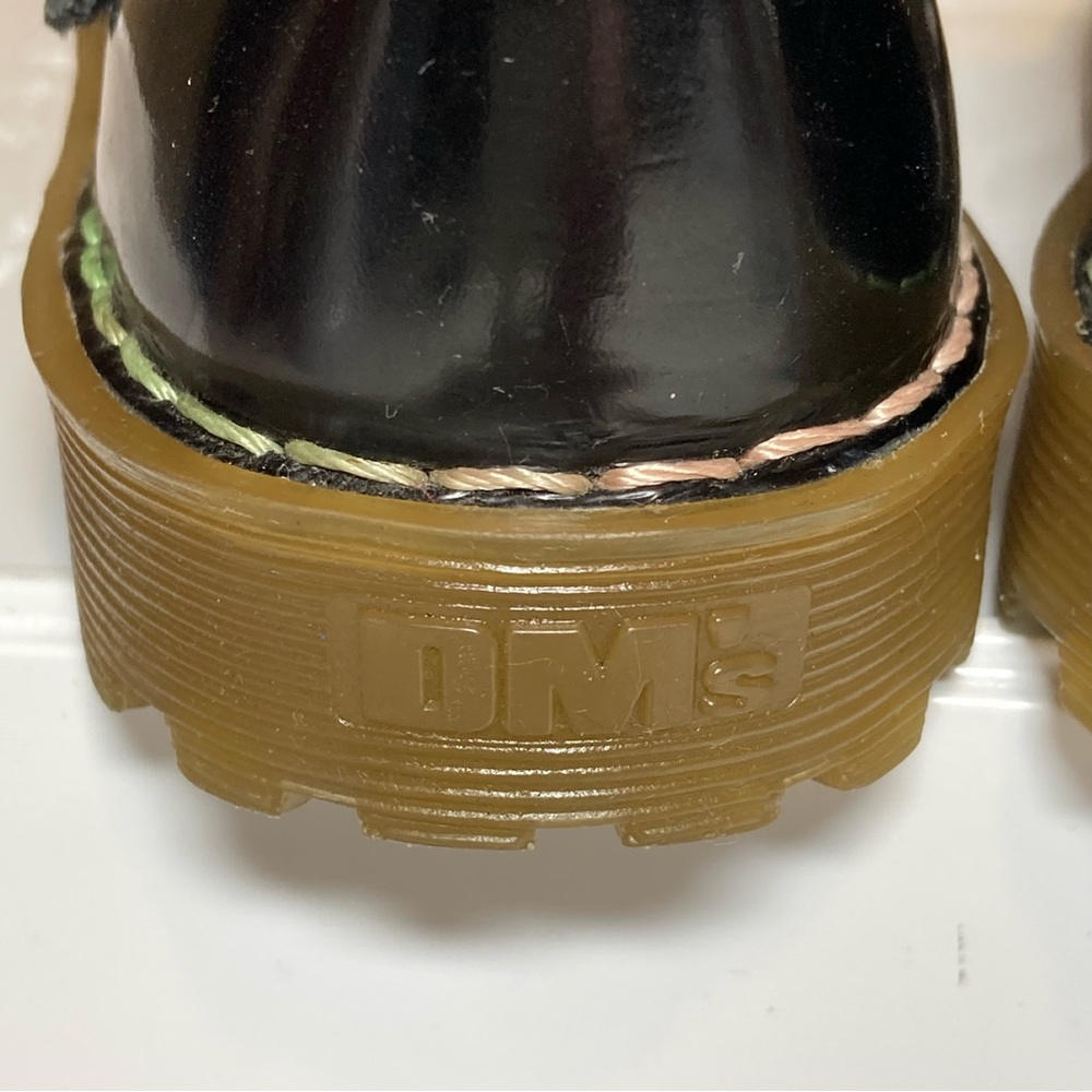 Dr. Martens Tully Mary Jane Toddler Girl's 9 Patent Leather Black Rainbow Stitch - Picture 11 of 16